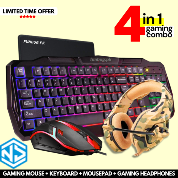 Gaming KeyBoard, Mouse, Mouse Pad, HeadPhone